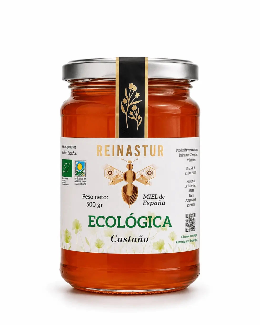 Miel Ecológica de Castaño · Rica en Hierro y Minerales